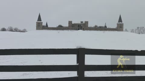Kentucky Castle Surrounded By Snow