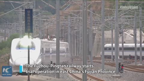 China's sea-crossing high-speed railway starts trial operation in Fujian