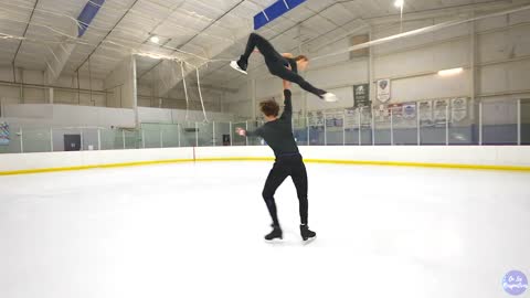 Twin Swedish Pair Skaters Greta Crafoord & John Crafoord skate to