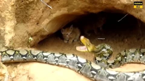 Cats vs Cobra Snake fight