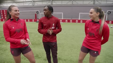 LFC Women take on AXA's Insurance Challenge _ Reds protect precious items, with Manny