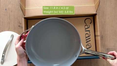 Caraway Nonstick Ceramic Sauté Pan with Lid (4.5 qt, 11.8") - Non Toxic