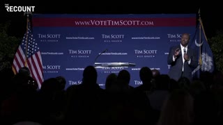 Sen. Tim Scott hints at a presidential run during his victory speech.