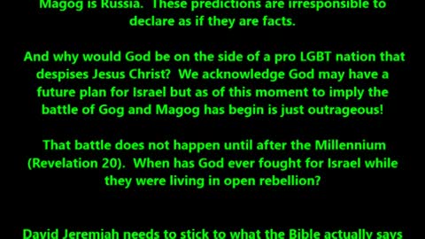 Russia about to invade Israel Gog & Magog is here David Jeremiah echo's Pat Robertson prediction