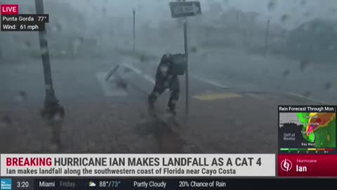 The Weather Channel’s Jim Cantore Struck by Tree Branch While Covering Hurricane Ian