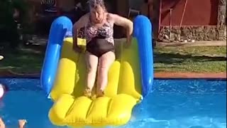 Grandma Goes Down The Slide