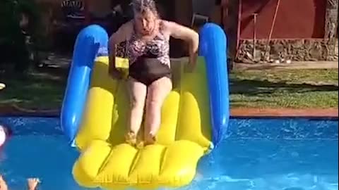 Grandma Goes Down The Slide