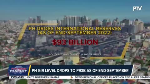 BOP position reverses to deficit; PH GIR level drops to P93-B as of end-September