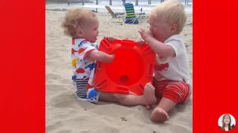 Funniest Baby First Time On The Beach