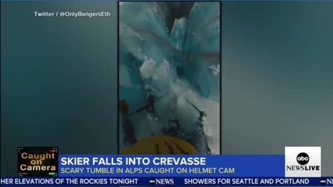Insane Footage: Skier In The French Alps Tumbles Into A Deep Crevasse
