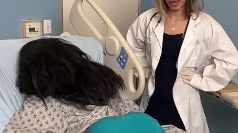 Woman wants to prank her doctor by using periwig _Shorts