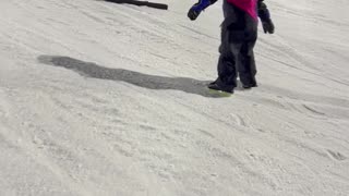 Fearless Little Girl Takes on Ski Jump