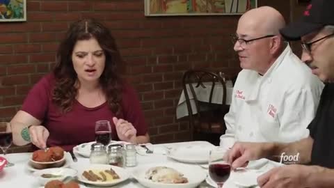 3_Alex Eats Classic Meatballs and Sauce from Villa di Roma Fix Me a Plate Food Network