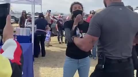 A libtard gets arrested at Trump’s rally