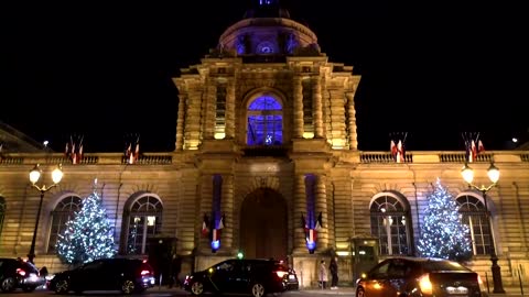 Paris lights up in blue for France's EU presidency