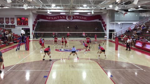 Southwestern vs JacCenDel Varsity Vball Game 3 End Cam 08-21-23