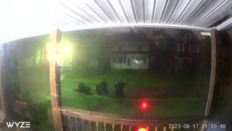 Doorbell Watches As Wind Blows Trampoline Away