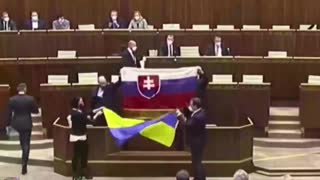 Ukrainian Flagdrop Fail in Slovakian Parliament