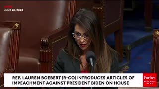 Tonight Rep Boebert introduces articles of impeachment against Biden on the house floor #Treason