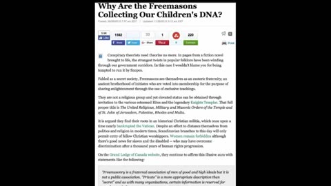 URGENT- U.S. G0VERNMENT IS NOW USING THE FREEMAS0N CHlLD ID PROGRAM TO GET CHlLDRENS DNA-