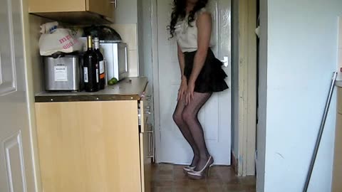 Tgirl Jenna in mini skirt