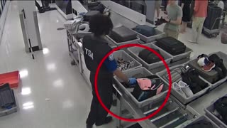 Video footage captures TSA Agents at Miami International Airport stealing cash from passengers' bags