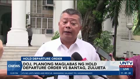 Hold departure order vs suspended BuCor chief Bantag at jail officer Zulueta, planong ilabas ng DOJ