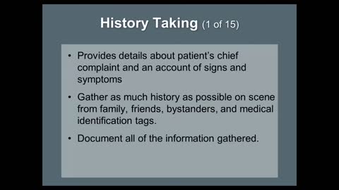 AEMT Ch 19 History Taking, Secondary Assessment, and Reassessment Part 1