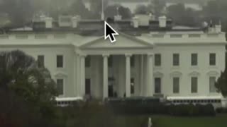 Military buses in front of and snipers on top of, the White House