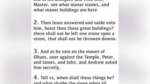 Mark 13 Bible Reading, Geneva Bible, GNV￼
