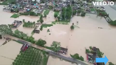 Drone video shows widespread flooding in India