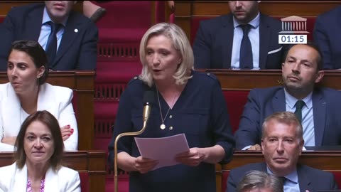 Marine Le Pen French Parliament /admit your policies were wrong and show humility France is burning