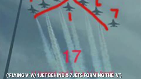 Q: NK Jets fly in ‘71’ pattern (think mirror = 17). Jets in ‘flying v’ in Vegas.