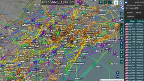 New York New Jersey AIrplane Traffic Time Lapsed - June 7th - 2024 -