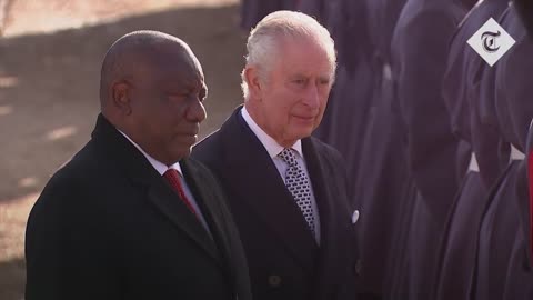 King Charles welcomes South African president for first state visit as monarch