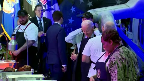Biden serves 'Friendsgiving' meal to military families