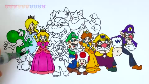 How to Draw Super Mario Characters #200 _ Drawing Coloring Pages Videos for Kids