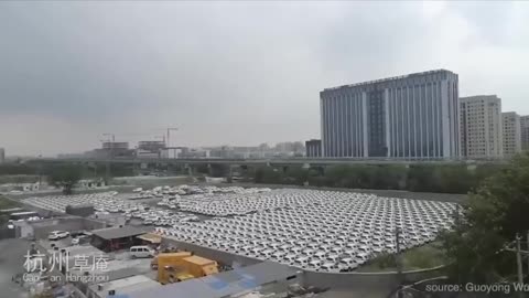 China - fields of electric cars..