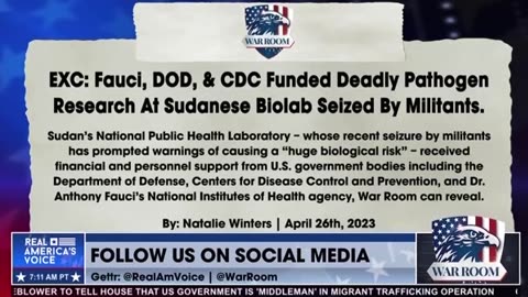 Natalie Winters: Sudan Biolabs - Fauci, DOD, and CDC Involved