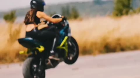 Sexy hot girl bike riding