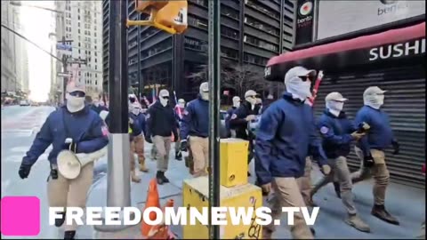 Happening Now: Patriot Front marching in lower Manhattan in New York City