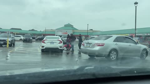 watching some idiot drive over a handicapped sign