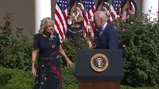 Jill Directs Joe Biden to Get Off Stage