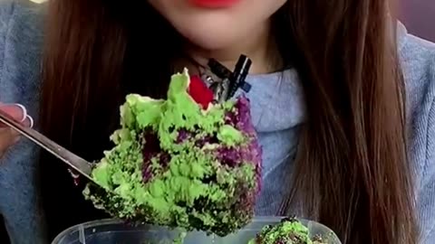 ASMR mukbang ice eating crunchy sounds, you can enjoy completely