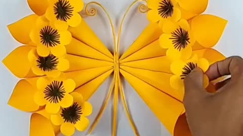 Big Yellow butterfly paper craft work