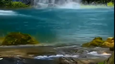 Beautiful water falls relaxation Water river music water falls relaxation Water sleeping music