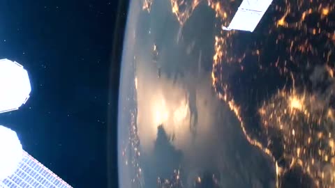 The Earth the ISS and the sun in the same video