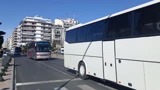 Convoy of buses in Greece has started!