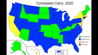 Map of Concealed Carry in the United States from 1986-2022 But I Added Fitting Music version a