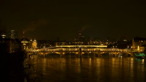 Bâle Rheinbrücke Pont Sur Le Rhin Du Milieu River